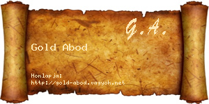 Gold Abod névjegykártya